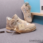 NIKE 耐克  Off-White x Air Jordan 4 Retro"Cream/Sail"迈克尔·乔丹AJ4代中帮复古休闲运动文化篮球鞋 男女款