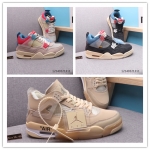 NIKE 耐克  Off-White x Air Jordan 4 Retro"Cream/Sail"迈克尔·乔丹AJ4代中帮复古休闲运动文化篮球鞋 男女款